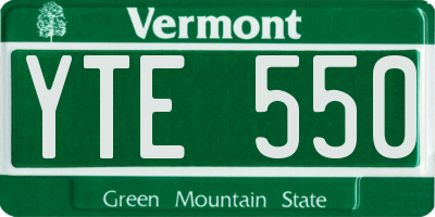 VT license plate YTE550