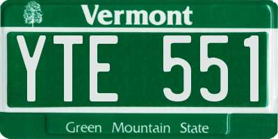 VT license plate YTE551