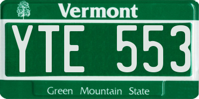 VT license plate YTE553