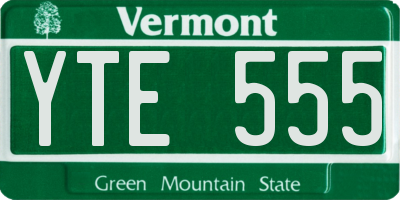 VT license plate YTE555
