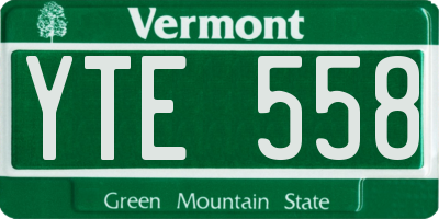 VT license plate YTE558