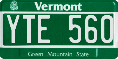 VT license plate YTE560