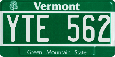 VT license plate YTE562