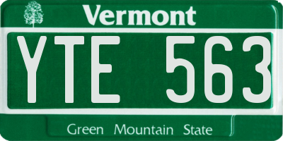 VT license plate YTE563