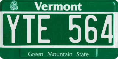 VT license plate YTE564