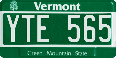 VT license plate YTE565