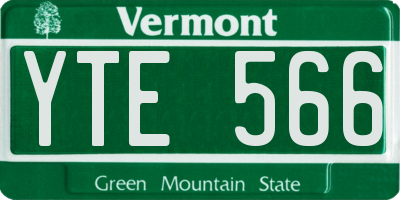VT license plate YTE566