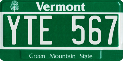 VT license plate YTE567