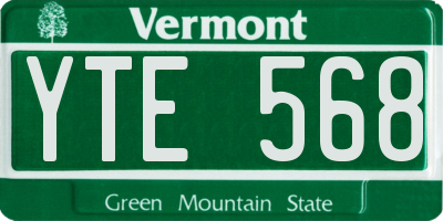 VT license plate YTE568