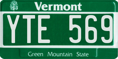 VT license plate YTE569