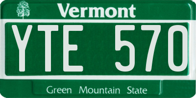 VT license plate YTE570