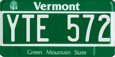 VT license plate YTE572