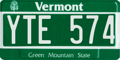 VT license plate YTE574