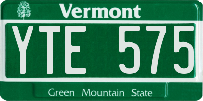 VT license plate YTE575