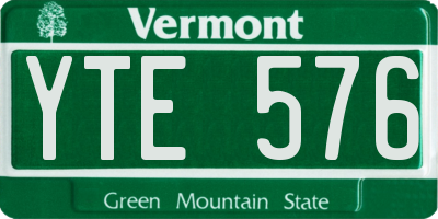 VT license plate YTE576