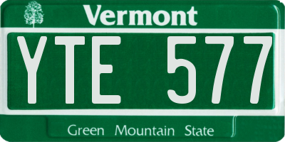 VT license plate YTE577