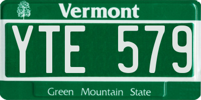 VT license plate YTE579