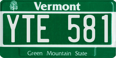 VT license plate YTE581