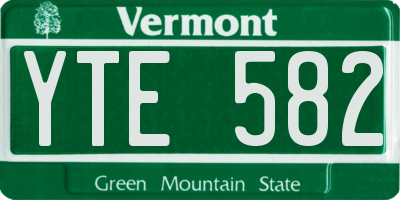 VT license plate YTE582