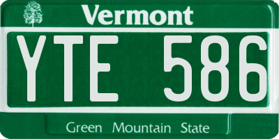 VT license plate YTE586