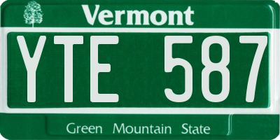 VT license plate YTE587