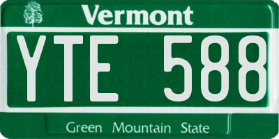 VT license plate YTE588