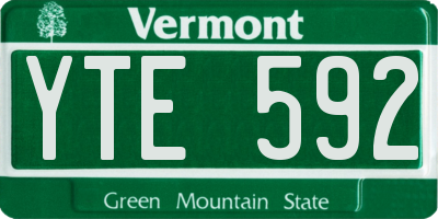 VT license plate YTE592