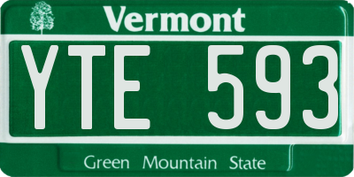 VT license plate YTE593