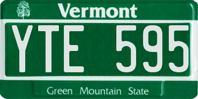 VT license plate YTE595