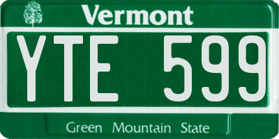VT license plate YTE599