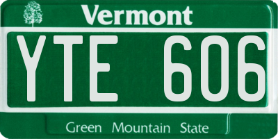 VT license plate YTE606
