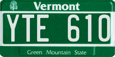 VT license plate YTE610