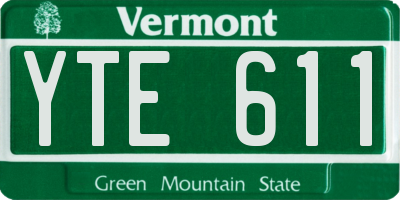 VT license plate YTE611