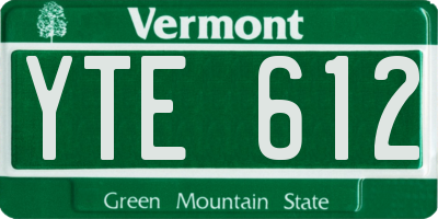VT license plate YTE612