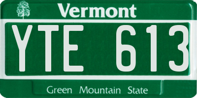 VT license plate YTE613