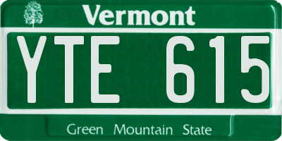 VT license plate YTE615