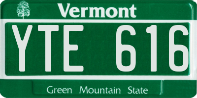 VT license plate YTE616