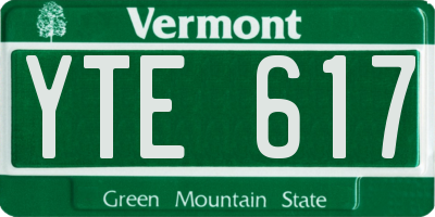 VT license plate YTE617
