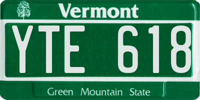 VT license plate YTE618