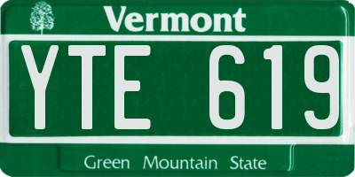 VT license plate YTE619