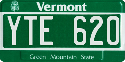 VT license plate YTE620
