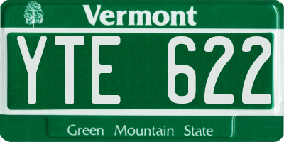 VT license plate YTE622