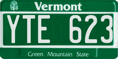 VT license plate YTE623