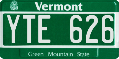 VT license plate YTE626