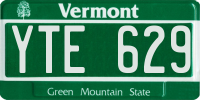 VT license plate YTE629