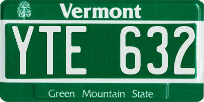 VT license plate YTE632
