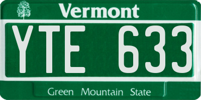VT license plate YTE633