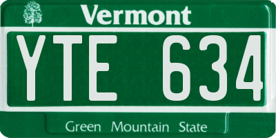 VT license plate YTE634