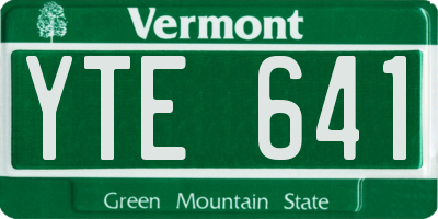 VT license plate YTE641