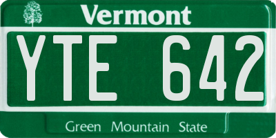 VT license plate YTE642